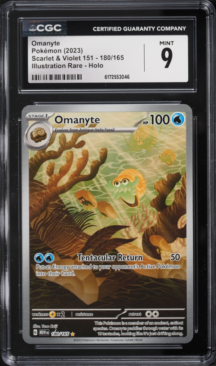 2023 Pokemon Scarlet & Violet 151 IR Omanyte #180 CGC 9 MINT