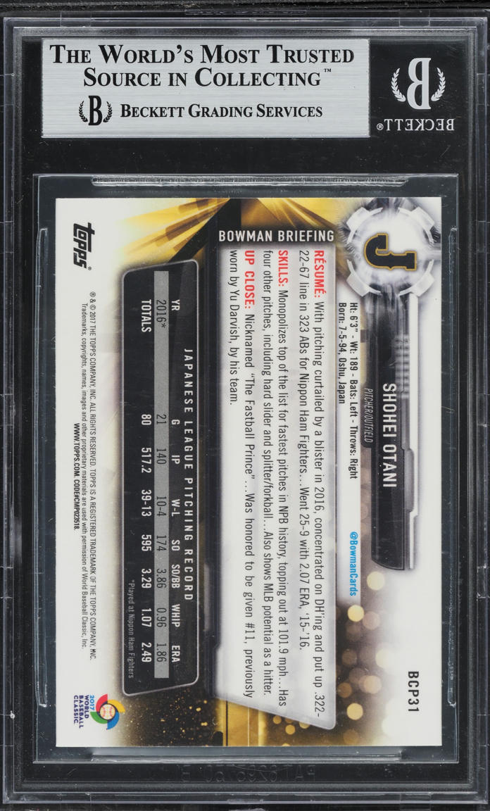 2017 Bowman Chrome Mega Box Refractor Shohei Ohtani ROOKIE #BCP31