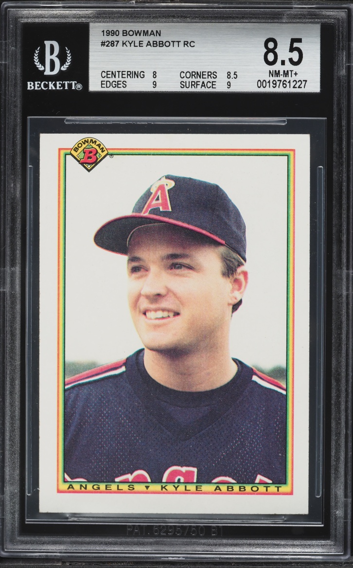 1990 Bowman Kyle Abbott ROOKIE #287 BGS 8.5 NM-MT+