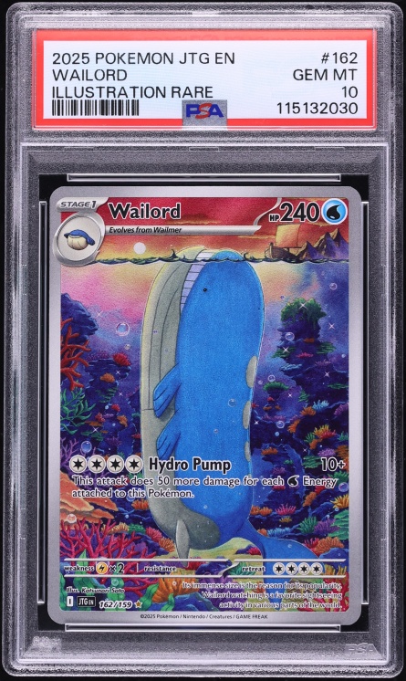 2025 Pokemon Scarlet & Violet Journey Together IR Wailord #162 PSA 10 GEM MINT