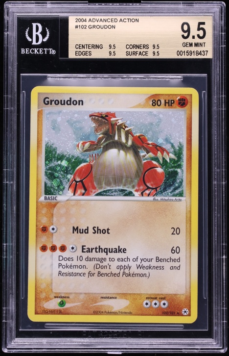 2004 Pokemon EX Hidden Legends Holo Groudon #102 BGS 9.5 GEM MINT
