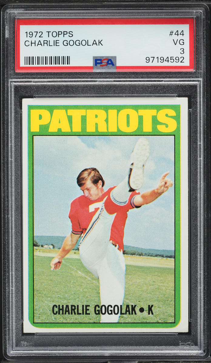 1972 Topps Football Charlie Gogolak #44 PSA 3 VG