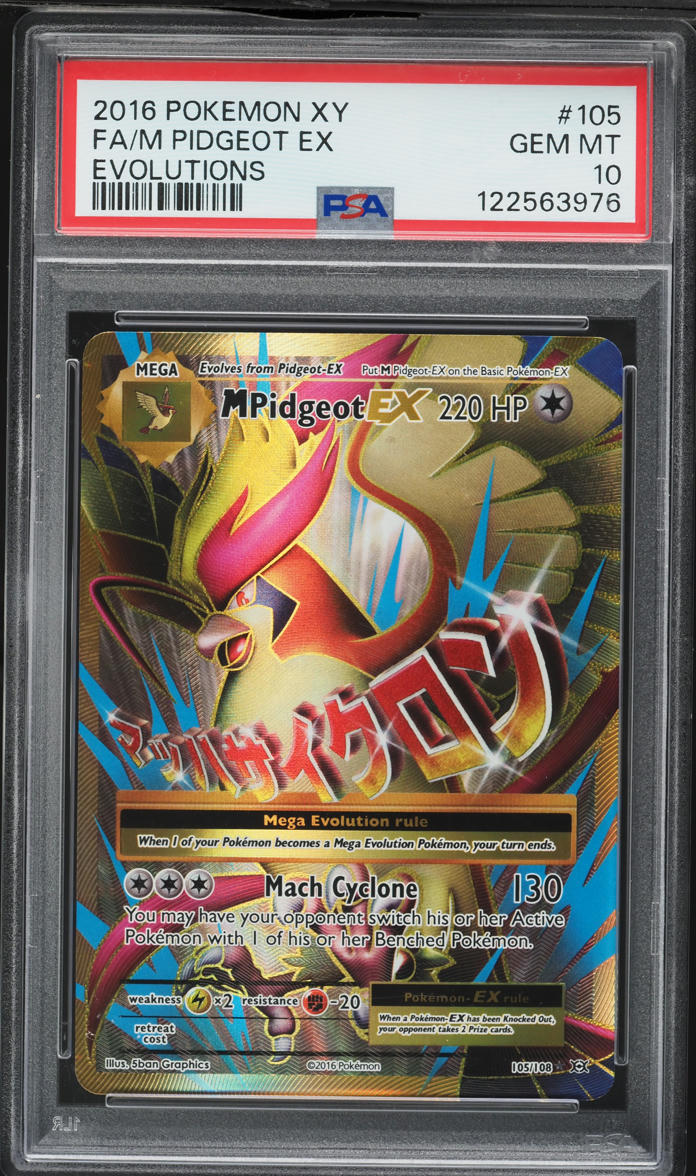 2016 Pokemon XY Evolutions Full Art M Pidgeot EX #105 PSA 10 GEM MINT