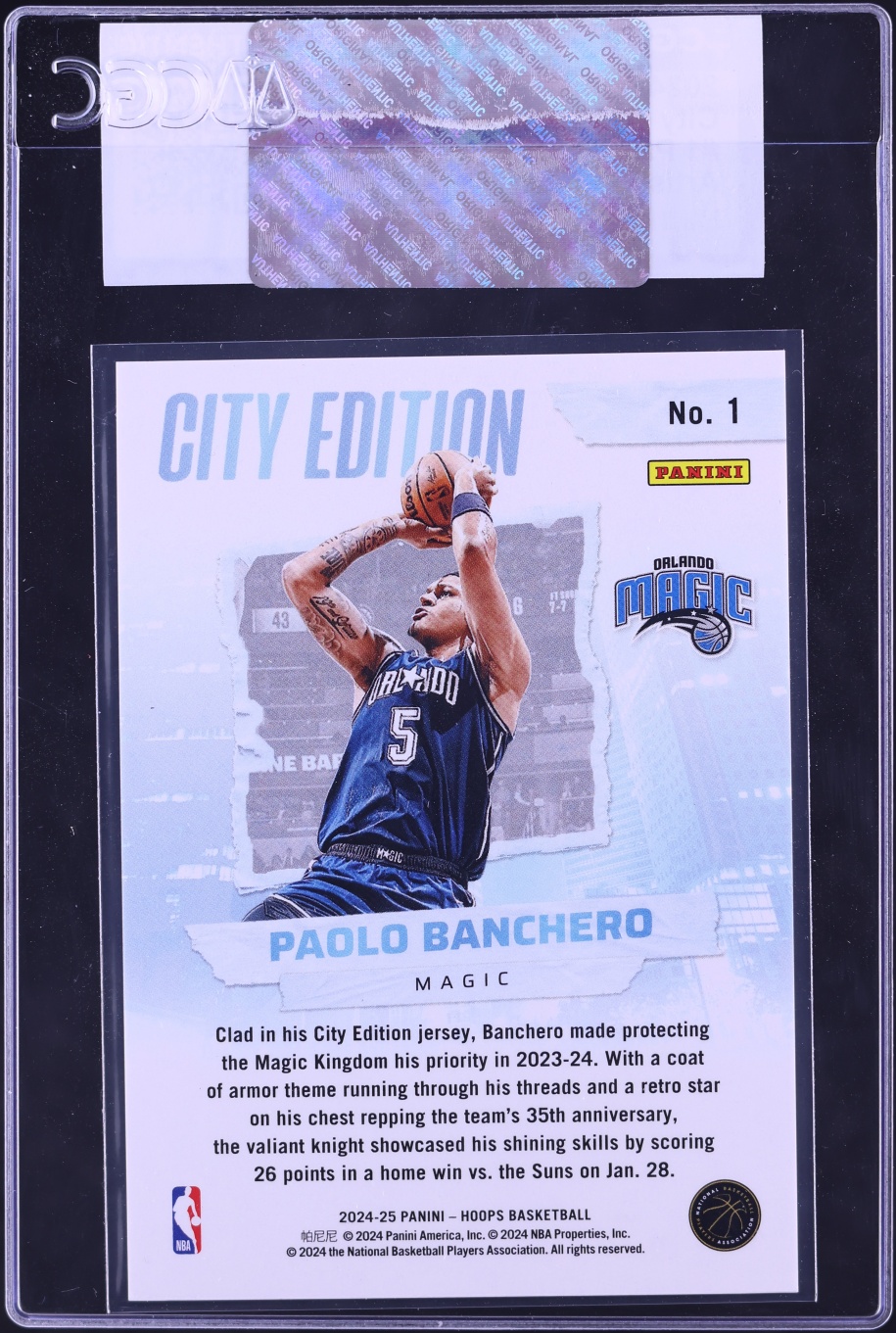 2024 Hoops City Edition Artist Proof Holo Paolo Banchero /25 #1 CGC AUTH