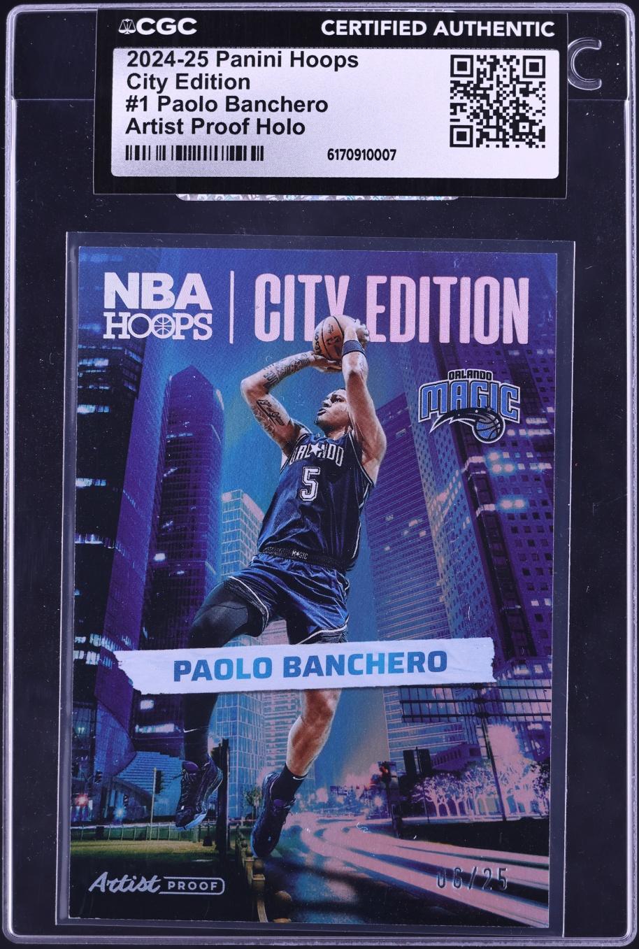 2024 Hoops City Edition Artist Proof Holo Paolo Banchero /25 #1 CGC AUTH