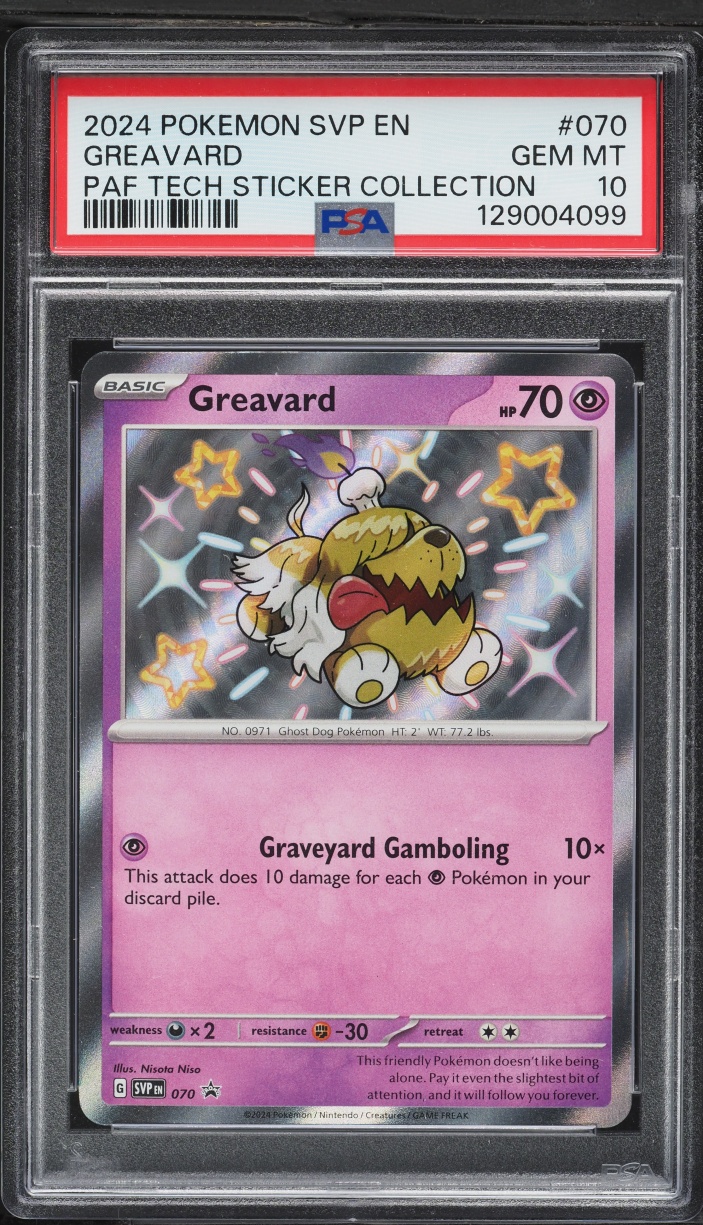 2024 Pokemon Scarlet & Violet Promo Paldean Fates Tech Sticker Greavard #70 PSA 10 GEM MINT