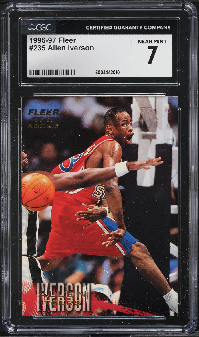 1996 Fleer Basketball Allen Iverson ROOKIE #235 CGC 7 NRMT