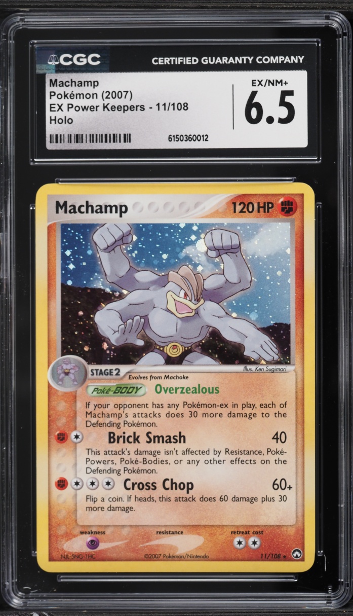 2007 Pokemon EX Power Keepers Holo Machamp #11 CGC 6.5 EXMT+