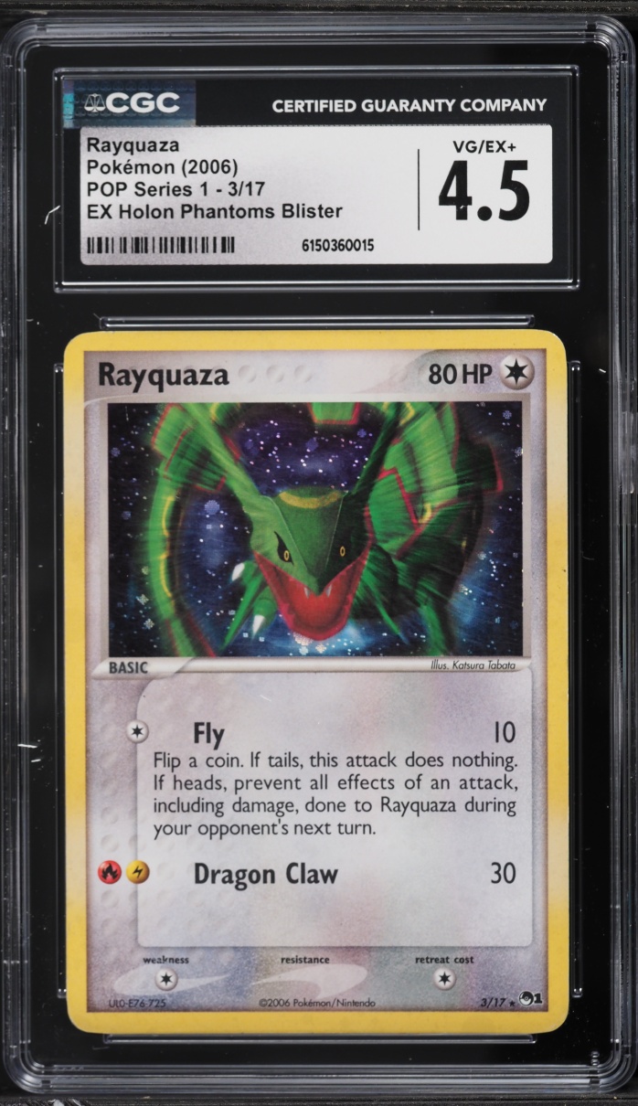 2006 Pokemon POP Series 1 Holo Rayquaza #3 CGC 4.5 VGEX+