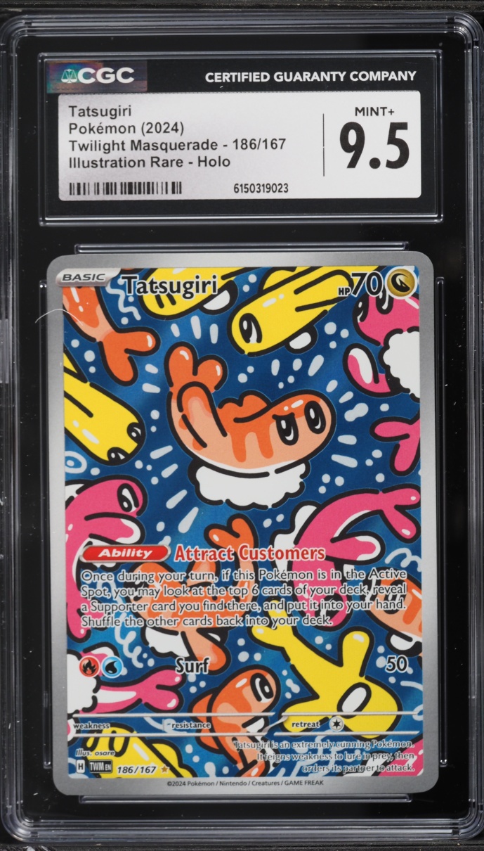 2024 Pokemon Scarlet & Violet Twilight Masquerade IR Tatsugiri #186 CGC 9.5 MINT+