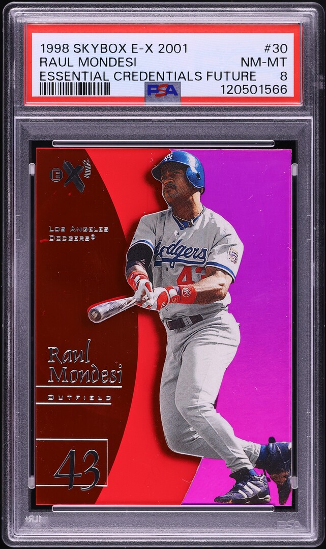 1998 Skybox E-X 2001 Essential Credentials Future Raul Mondesi /71 #30 PSA 8 NM-MT - Photo 1