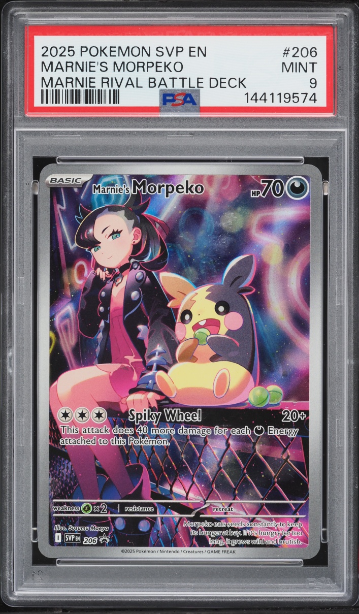 2025 Pokemon Scarlet & Violet Promo Rival Battle Deck Full Art Marnie's Morpeko #206 PSA 9 MINT