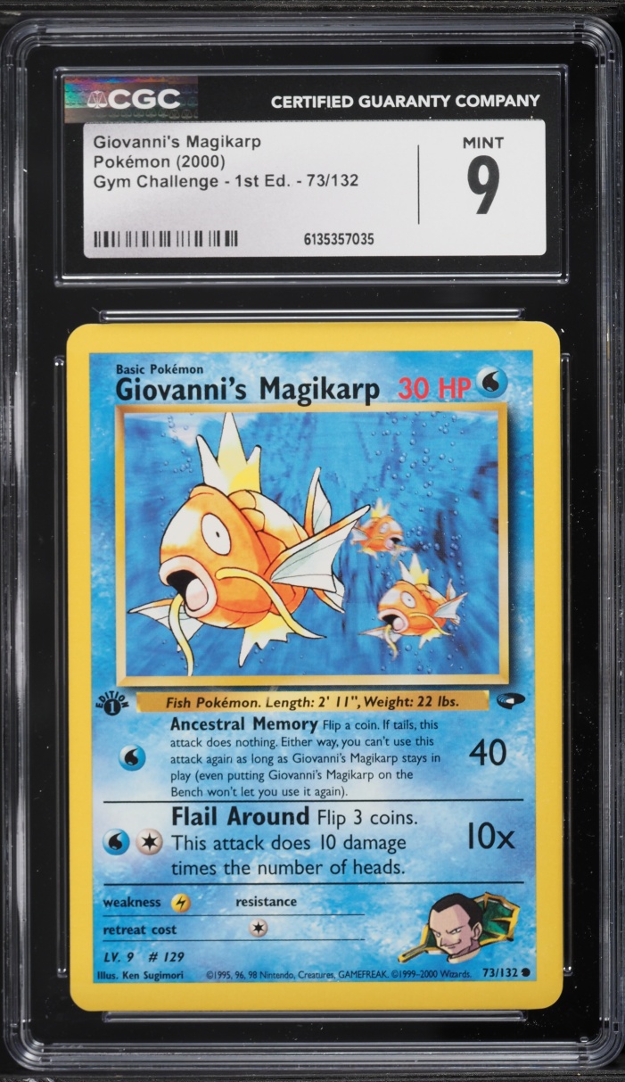 2000 Pokemon Gym Challenge 1st Edition Giovanni's Magikarp #73 CGC 9 MINT