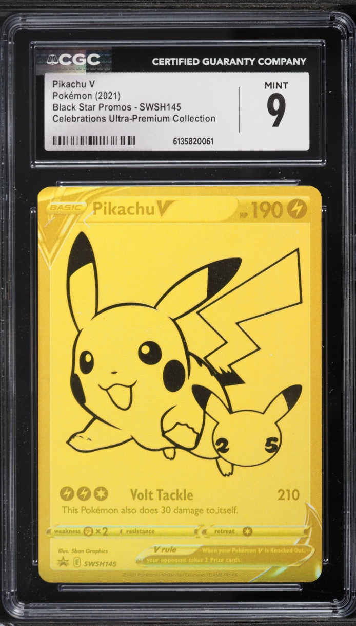 2021 Pokemon Sword & Shield Promo Celebrations Full Art Pikachu V #SWSH145 CGC 9 MINT