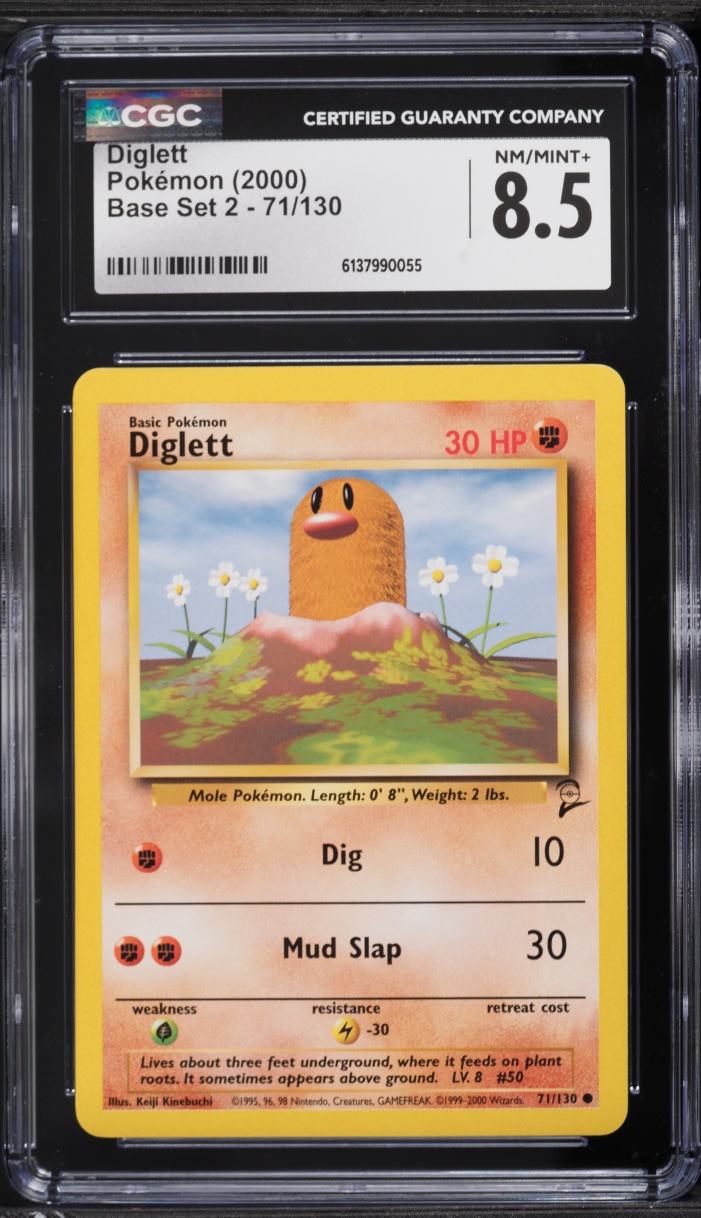 2000 Pokemon Base Set 2 Diglett #71 CGC 8.5 NM-MT+