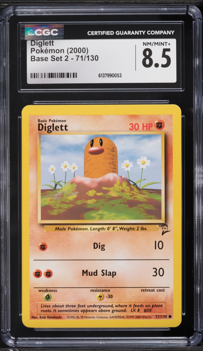2000 Pokemon Base Set 2 Diglett #71 CGC 8.5 NM-MT+