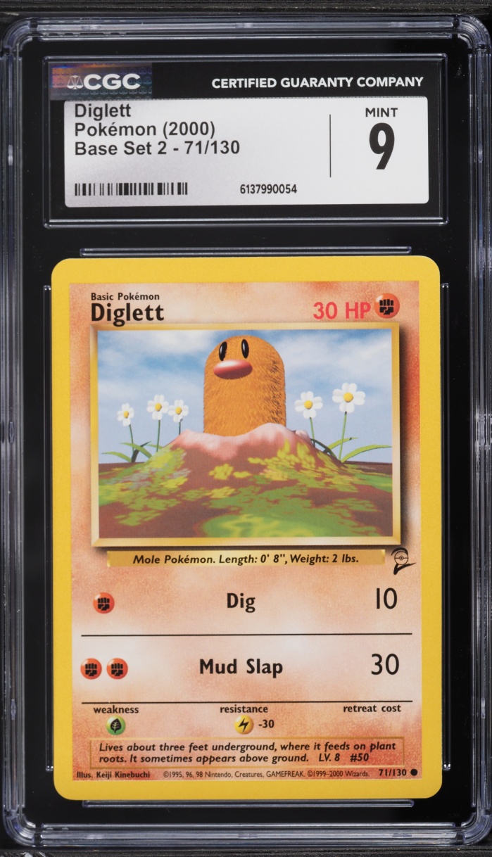2000 Pokemon Base Set 2 Diglett #71 CGC 9 MINT
