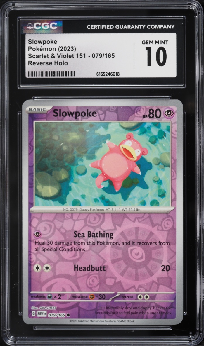 2023 Pokemon Scarlet & Violet 151 Reverse Holo Slowpoke #79 CGC 10 GEM MINT