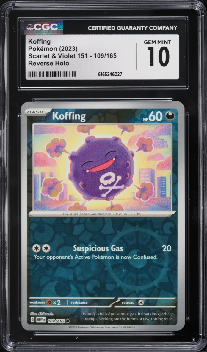2023 Pokemon Scarlet & Violet 151 Reverse Holo Koffing #109 CGC 10 GEM MINT