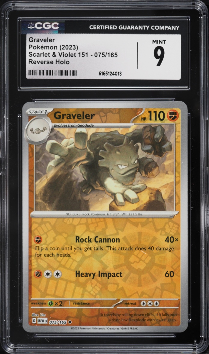 2023 Pokemon Scarlet & Violet 151 Reverse Holo Graveler #75 CGC 9 MINT