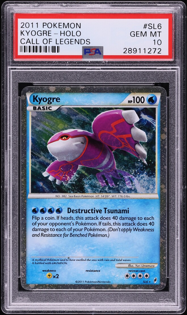 2011 Pokemon Call Of Legends Holo Kyogre #SL6 PSA 10 GEM MINT