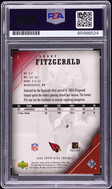 Larry Fitzgerald Signed Autographed Trading Card AUTO PSA/DNA AUTH