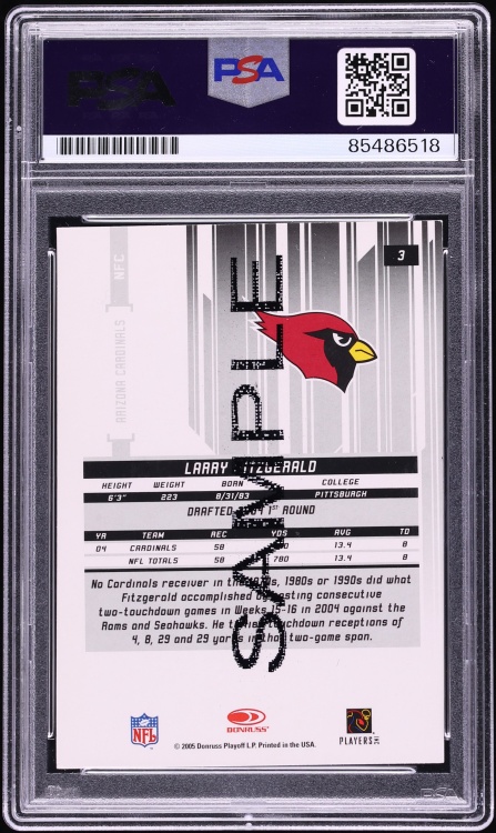 Larry Fitzgerald Signed Autographed Trading Card AUTO PSA/DNA AUTH