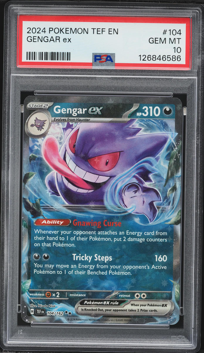 2024 Pokemon Scarlet & Violet Temporal Forces Holo Gengar ex #104 PSA 10 GEM MINT