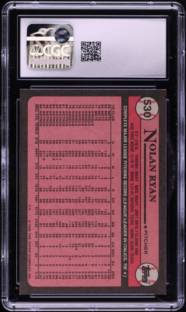1989 Topps Nolan Ryan #530 CGC 8.5 NM-MT+