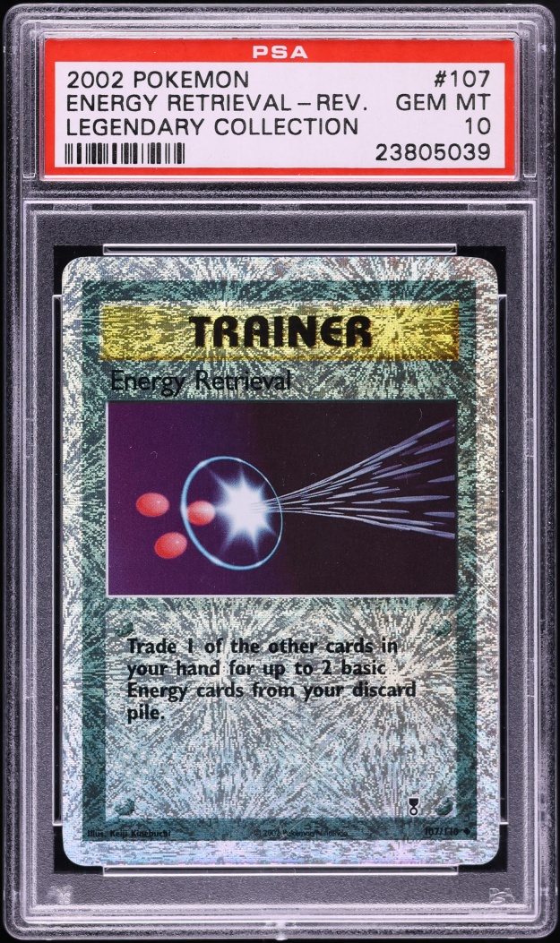 2002 Pokemon Legendary Collection Reverse Holo Energy Retrieval #107 PSA 10 GEM MINT