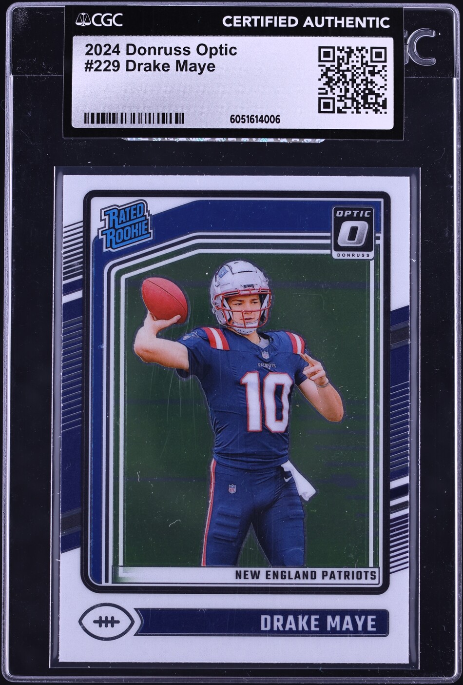 2024 Donruss Optic Drake Maye ROOKIE #229 CGC AUTH