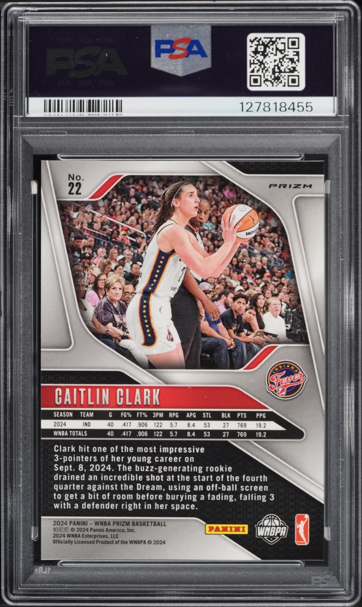 2024 Panini Prizm WNBA Green Caitlin Clark ROOKIE #22 PSA 9 MINT