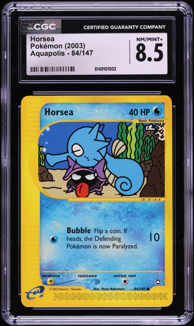 2003 Pokemon Aquapolis Horsea #84 CGC 8.5 NM-MT+