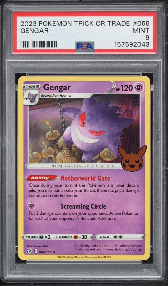 2023 Pokemon Scarlet & Violet Trick Or Trade Holo Gengar #66 PSA 9 MINT