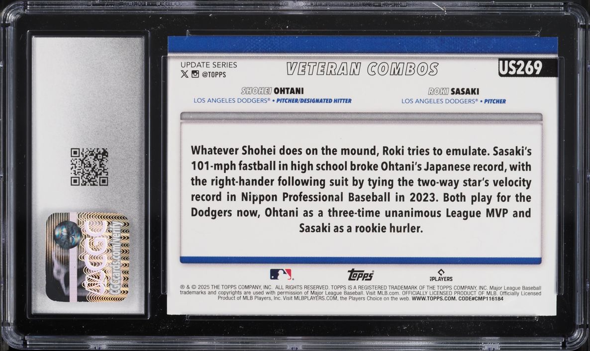 2025 Topps Update Rising Sons Shohei Ohtani & Roki Sasaki ROOKIE #US269 CGC 10 GEM MINT