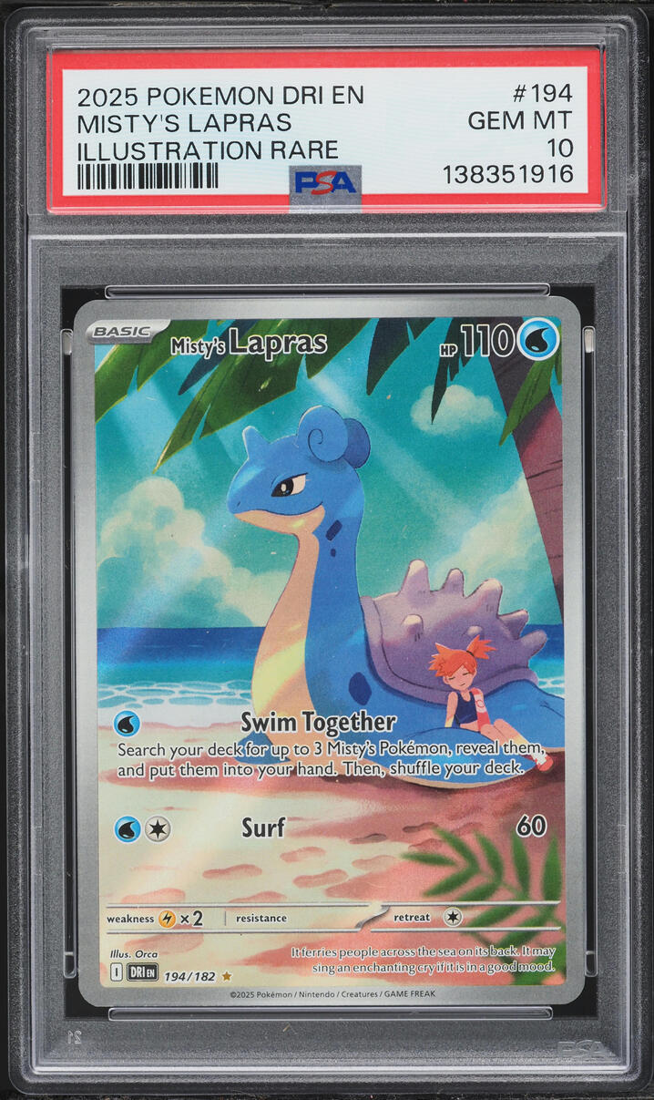 2025 Pokemon Scarlet & Violet Destined Rivals IR Misty's Lapras #194 PSA 10 GEM MINT