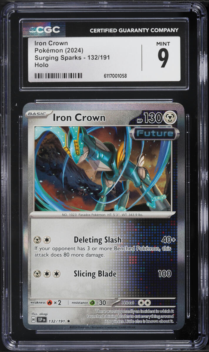 2024 Pokemon Scarlet & Violet Surging Sparks Holo Iron Crown #132 CGC 9 MINT