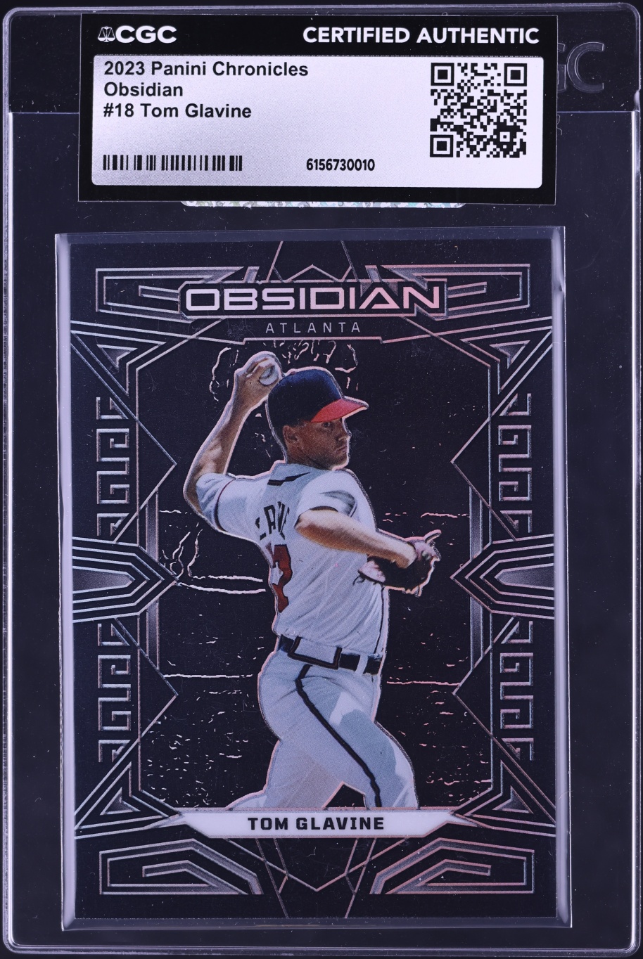 2023 Panini Chronicles Obsidian Tom Glavine #18 CGC AUTH