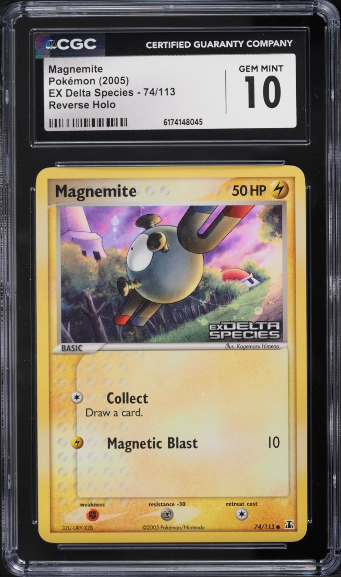 2005 Pokemon EX Delta Species Reverse Holo Magnemite #74 CGC 10 GEM MINT