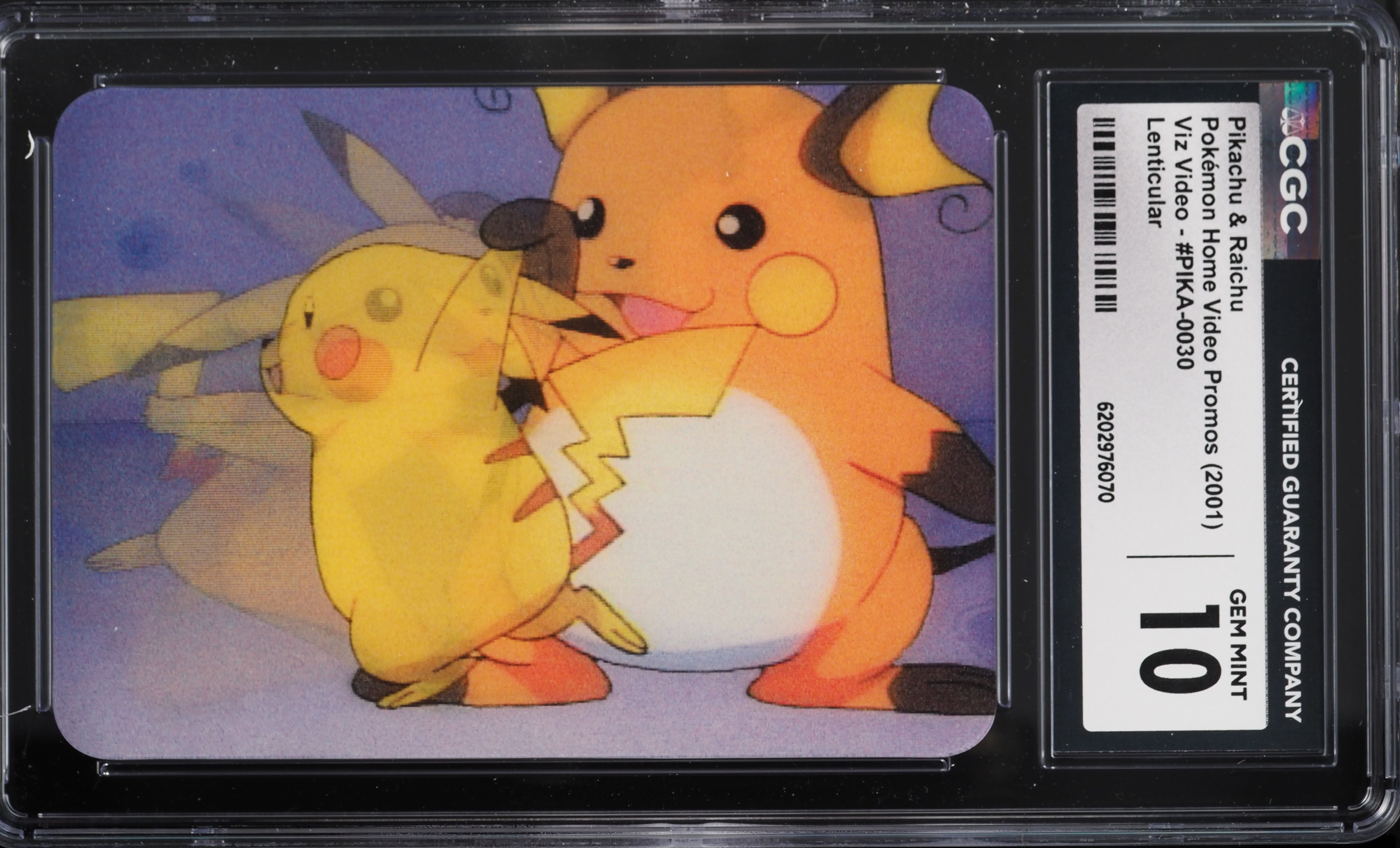 2001 Pokemon Home Video Promo Viz Lenticular Pikachu & Raichu #PIKA-0030 CGC 10 GEM MINT