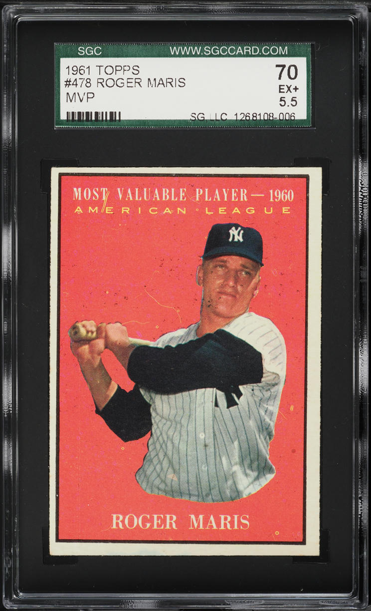1961 Topps Roger Maris MVP #478 SGC 5.5 EX+