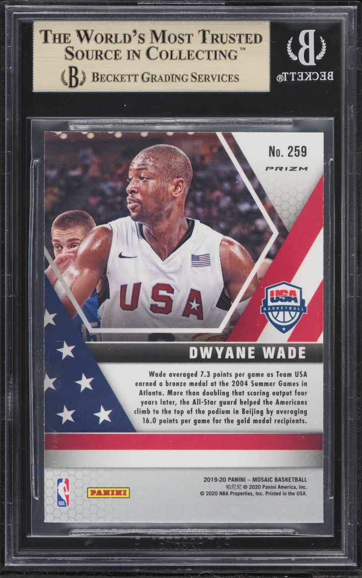2019 Panini Mosaic Choice Peacock Dwyane Wade #259 BGS 9.5 GEM MINT