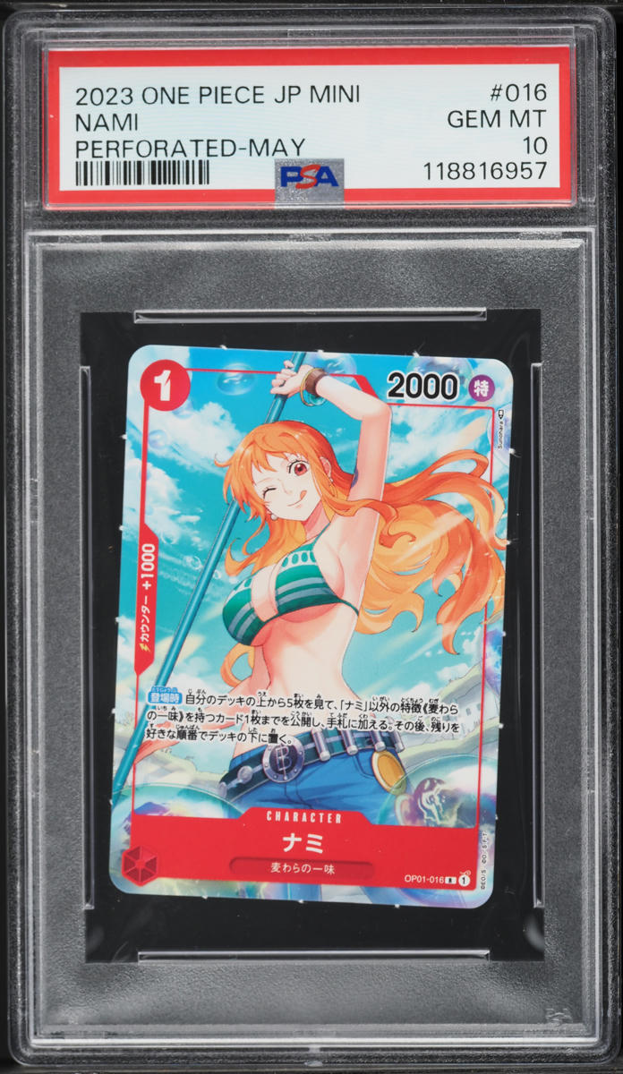 2023 One Piece Japanese Promo Saikyo Jump Mini Nami #OP01-016 PSA 10 GEM MINT