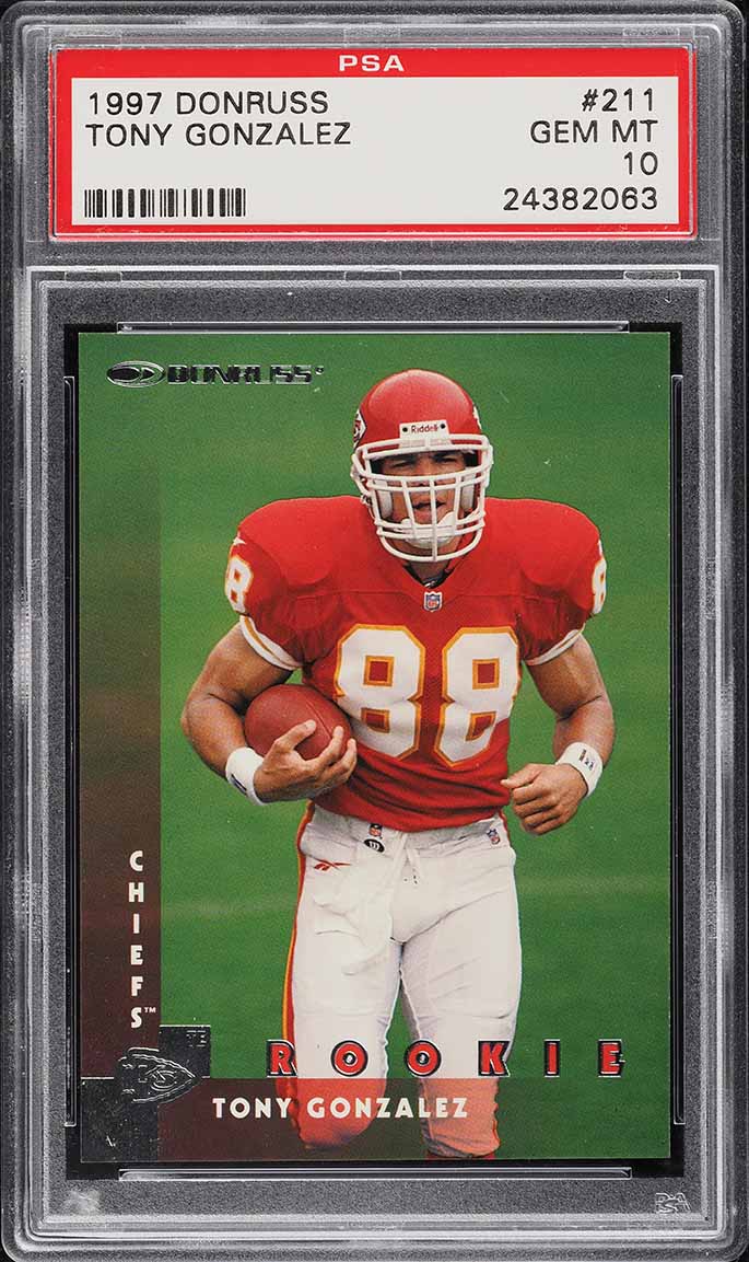 1997 Donruss Football Tony Gonzalez ROOKIE #211 PSA 10 GEM MINT