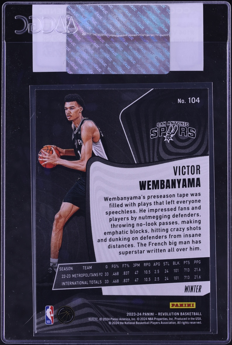 2023 Panini Revolution Winter Victor Wembanyama ROOKIE #104 CGC AUTH