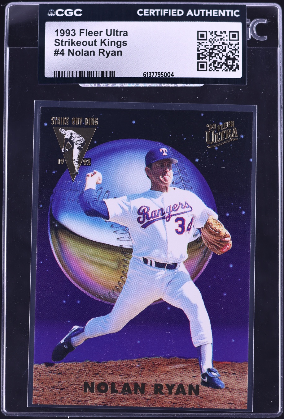 1993 Ultra Strikeout Kings Nolan Ryan #4 CGC AUTH