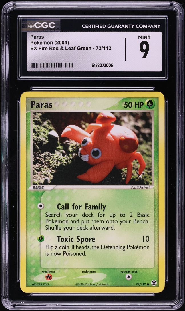 2004 Pokemon EX Fire Red & Leaf Green Paras #72 CGC 9 MINT