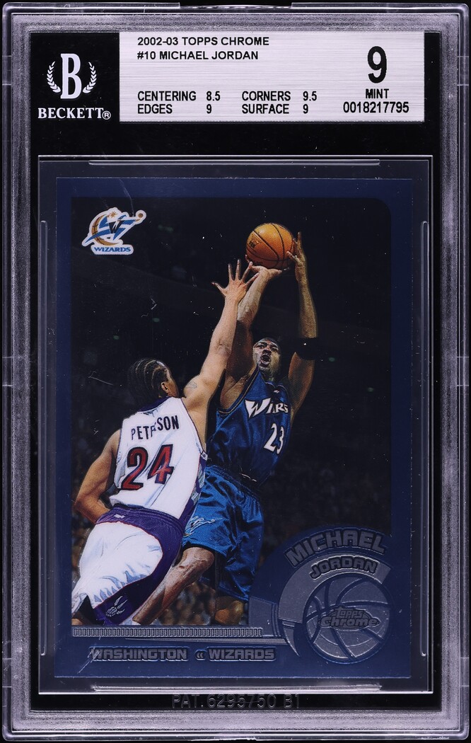 2002 Topps Chrome Michael Jordan #10 BGS 9 MINT