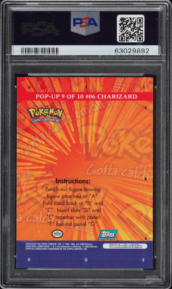2000 Topps Pokemon TV Animation Series 3 Pop-Up Charizard #9 PSA 10 GEM MINT