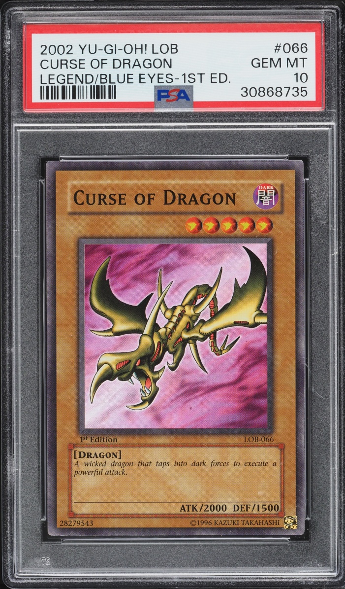 2002 Yu-Gi-Oh! Legend Of Blue Eyes 1st Edition Curse Of Dragon #LOB-066 PSA 10 GEM MINT